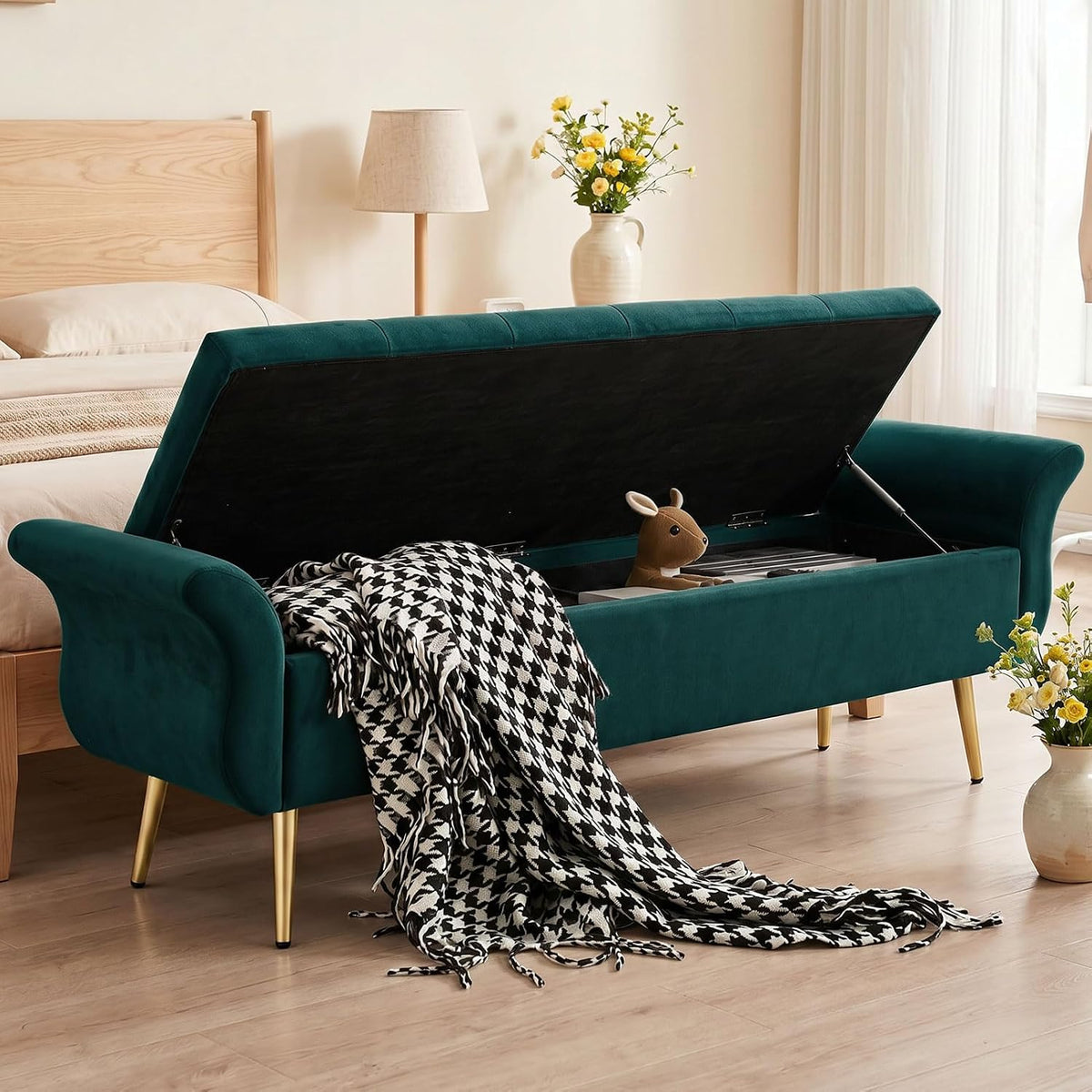 63‑Inch Upholstered End‑of‑Bed Storage Bench