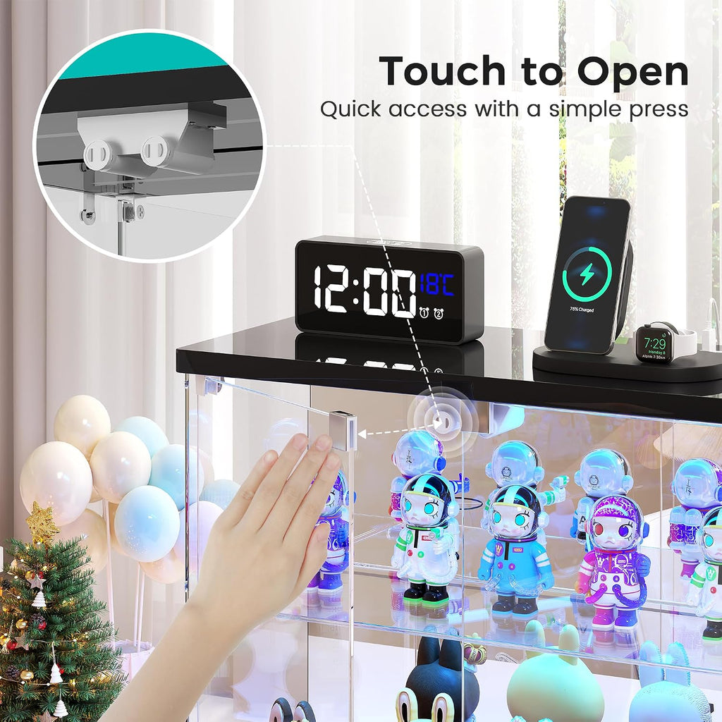 2‑Tier Glass Display Case with LED Lights