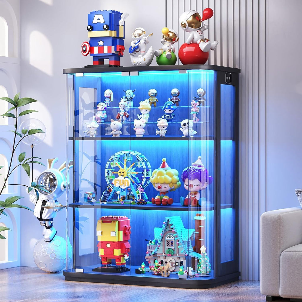 3‑Tier Rounded Display Cabinet with Sensor Lights