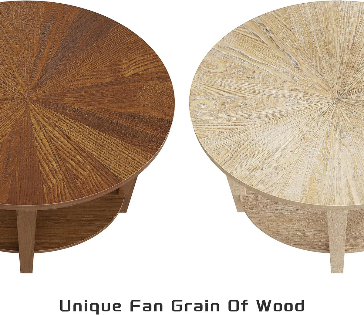 Walnut Solid Wood Oval End Table with 2‑Tier Shelf