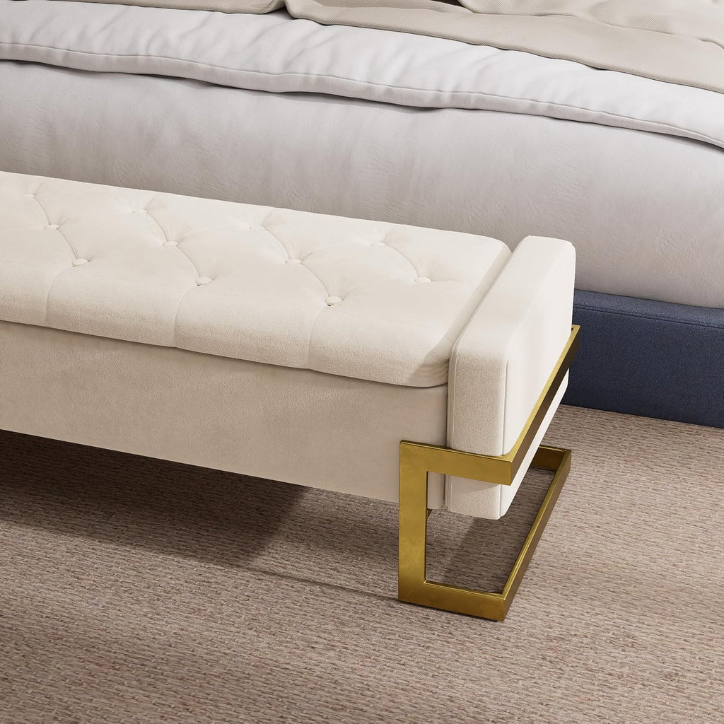 65‑Inch Velvet Bedroom Storage Bench