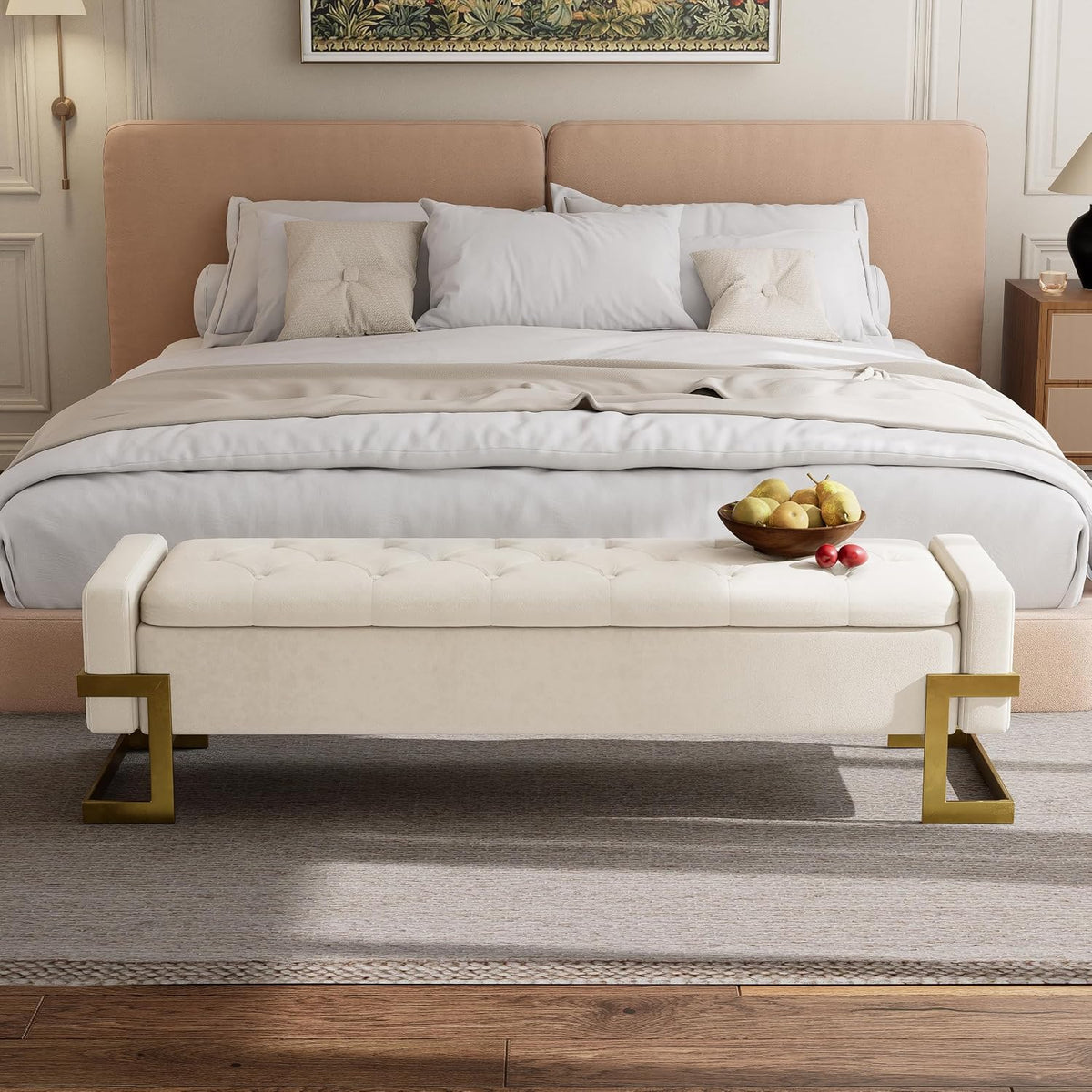 65‑Inch Velvet Bedroom Storage Bench